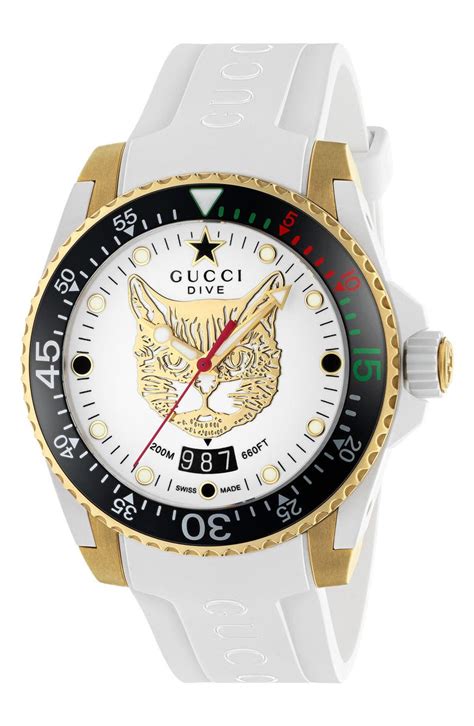 gucci dive 40mm watch|gucci rubber strap watch.